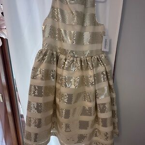 Gold Sequin Striped Dress